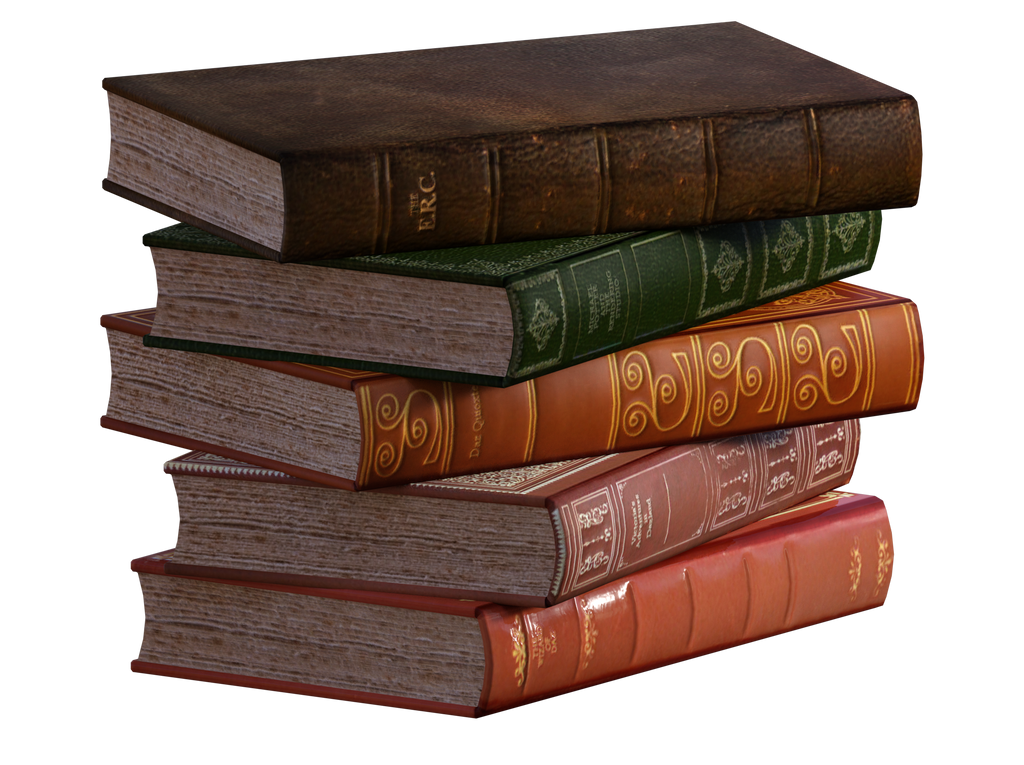 Antique Book Stack Transparent PNG Image