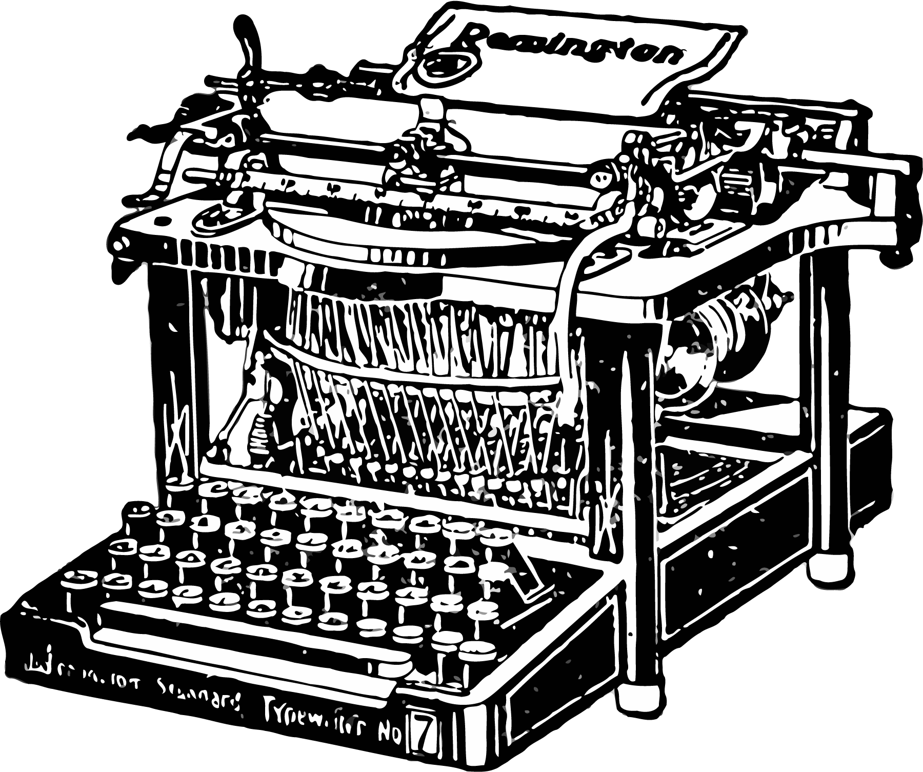 Antique Vector Typewriter Transparent PNG Image