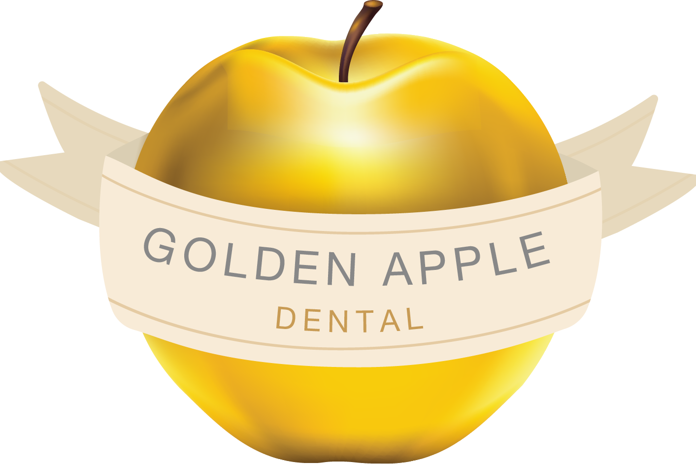 Golden Apple Transparent PNG Image