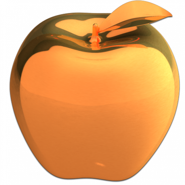 Golden Vector Apple Transparent PNG Image