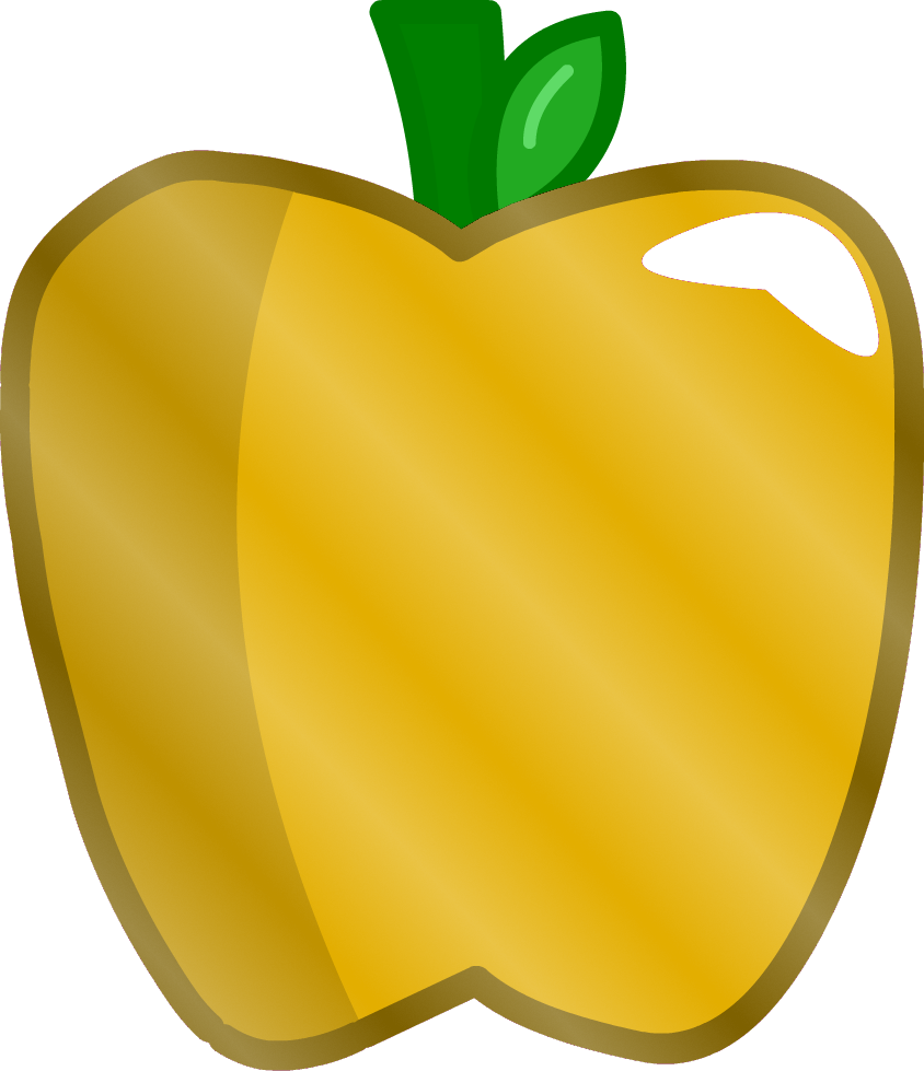 Golden Vector Apple Transparent PNG Image
