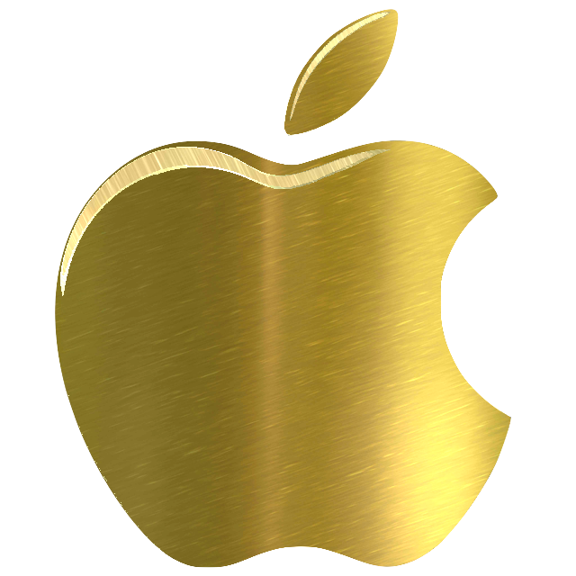 Golden Vector Apple Transparent PNG Image