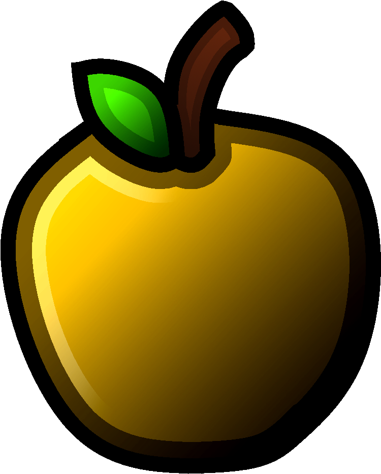 Golden Vector Apple Transparent PNG Image