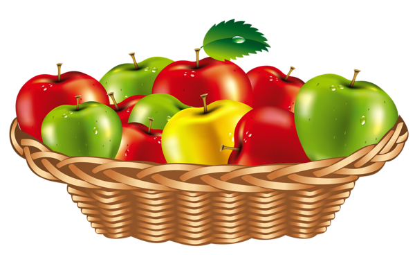 Basket Apple Transparent PNG Image