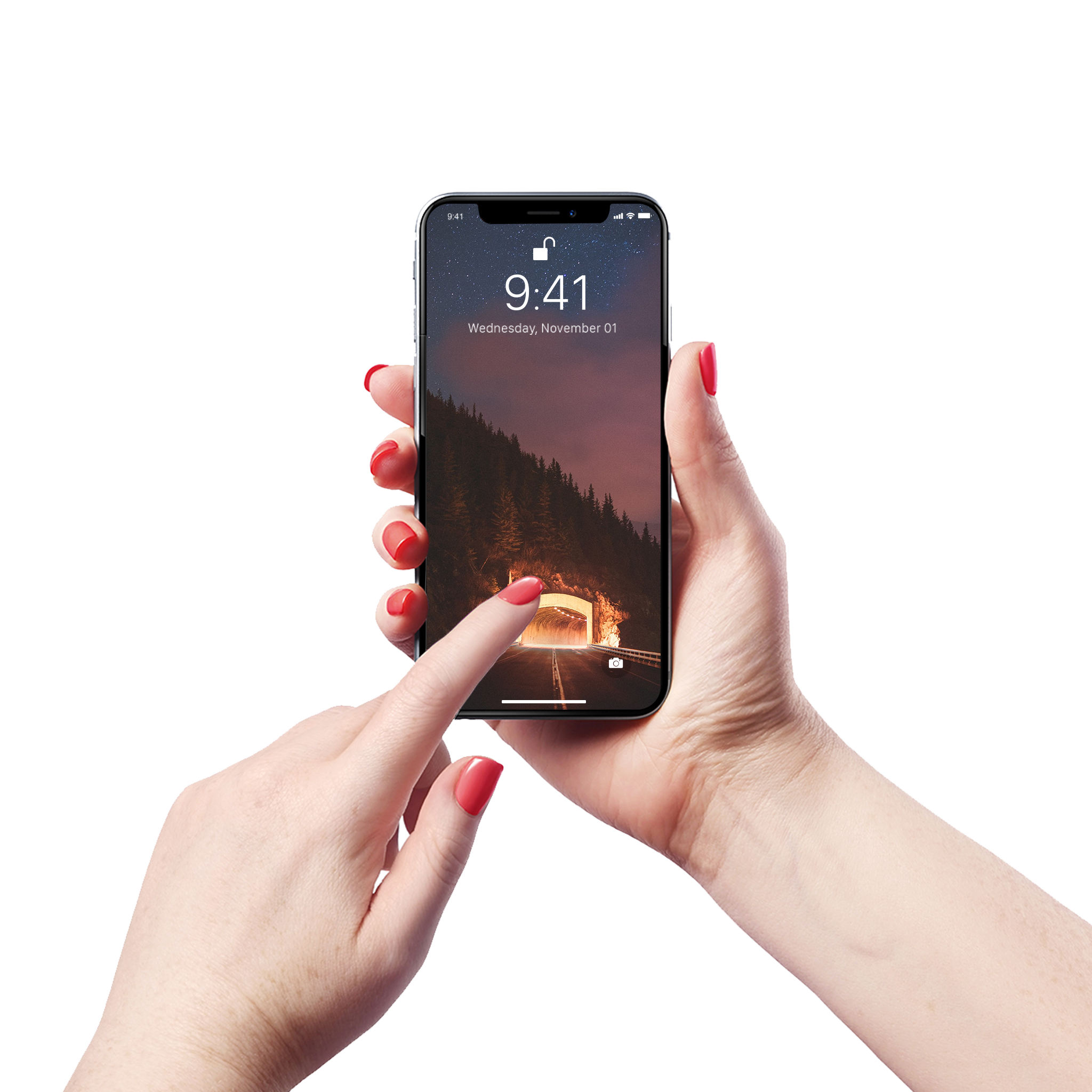 Nailpaint Iphone Holding Hand Transparent PNG Image