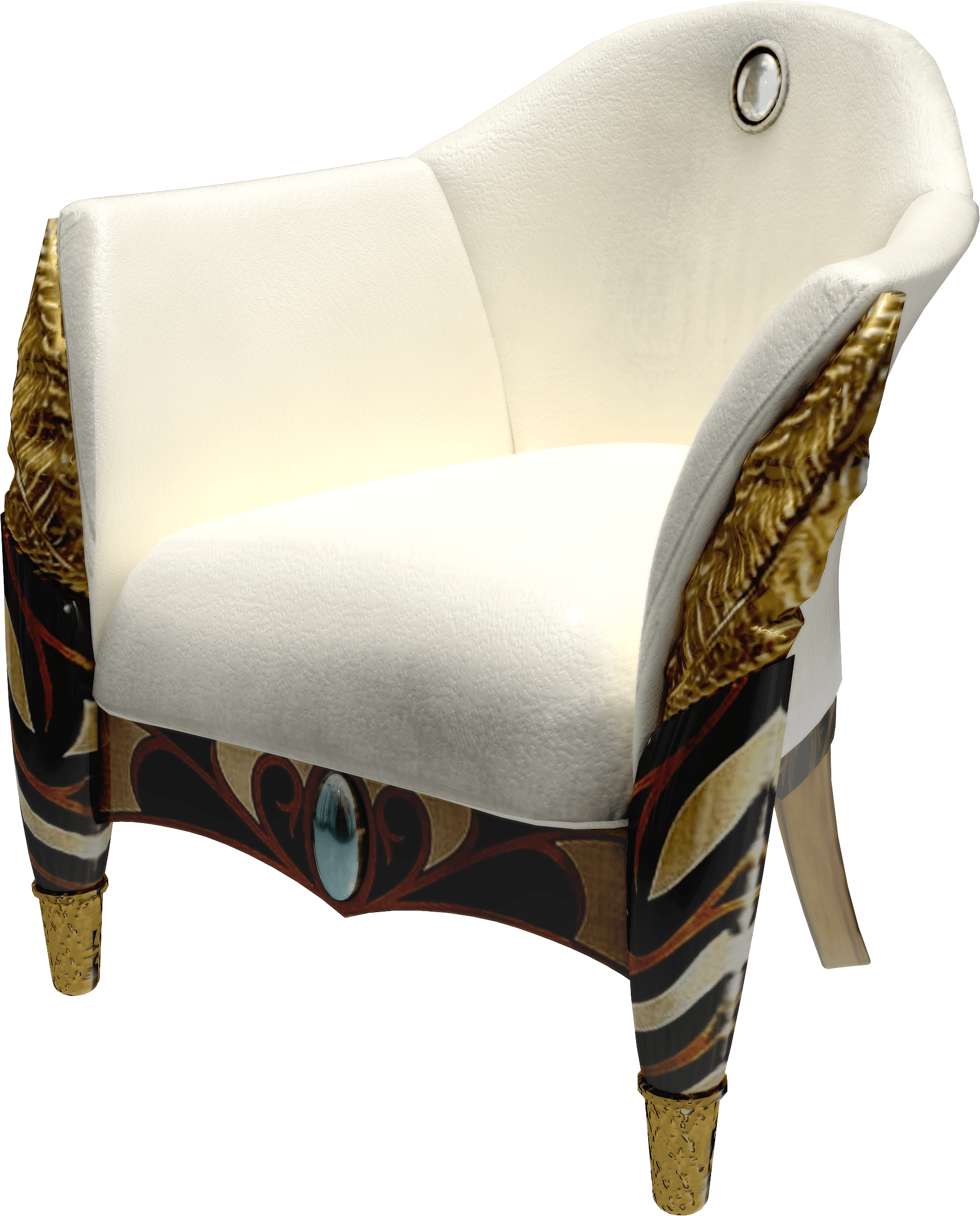 White Armchair Transparent PNG Image