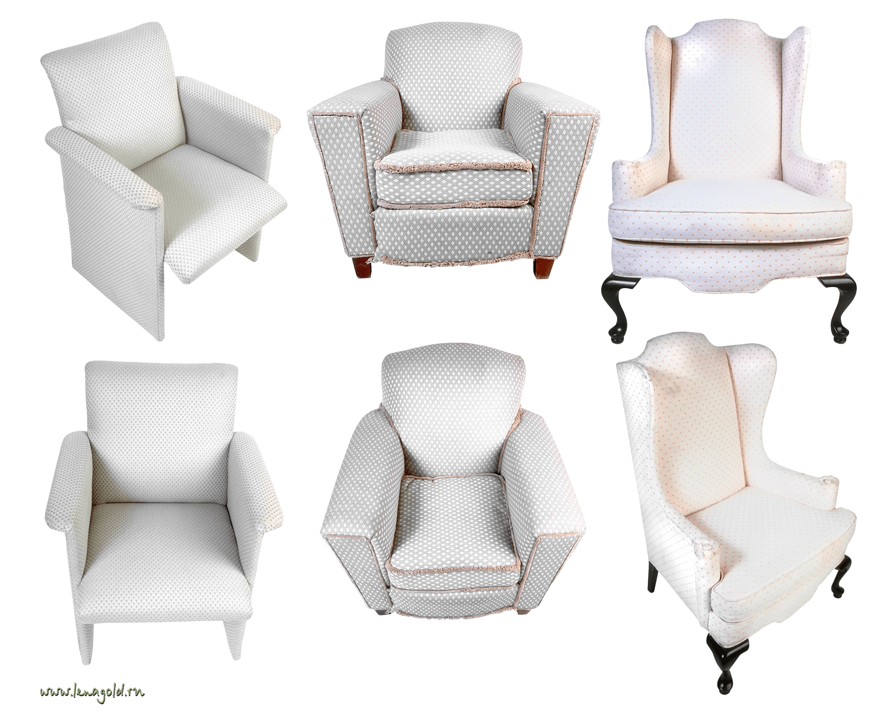 White Armchairs Transparent PNG Image