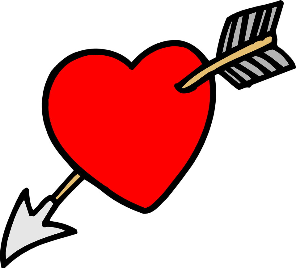 Heart Arrow Red Transparent PNG Image