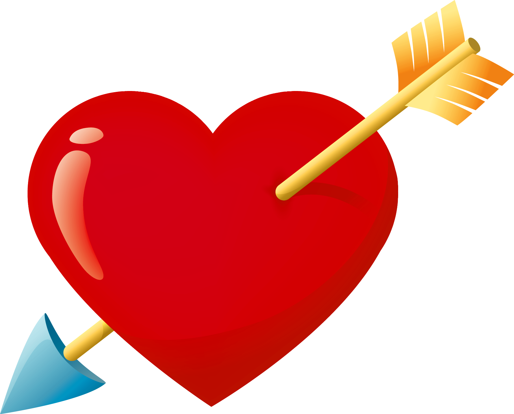 Heart Arrow Red Transparent PNG Image