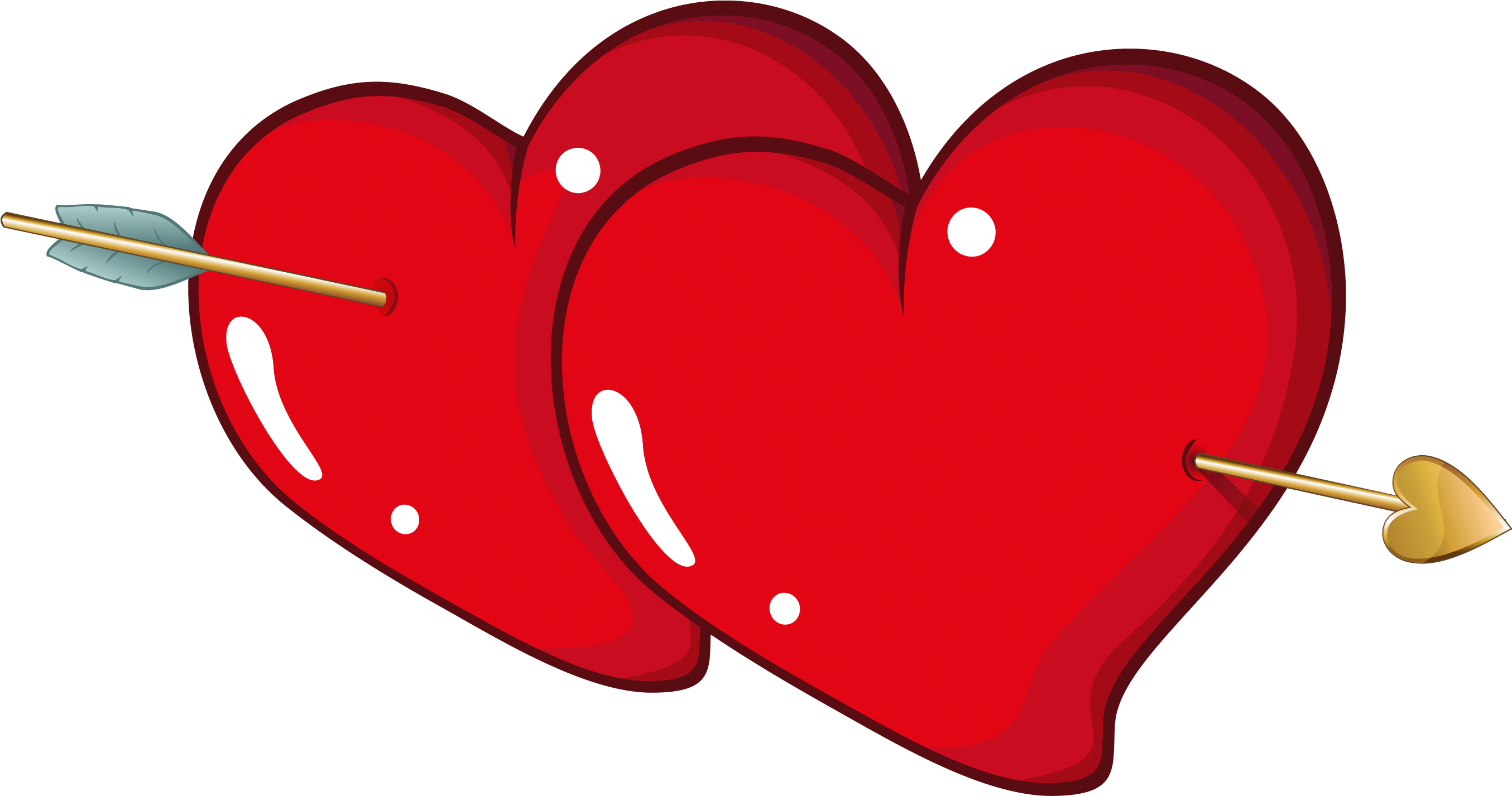 Heart Arrow Red Transparent PNG Image