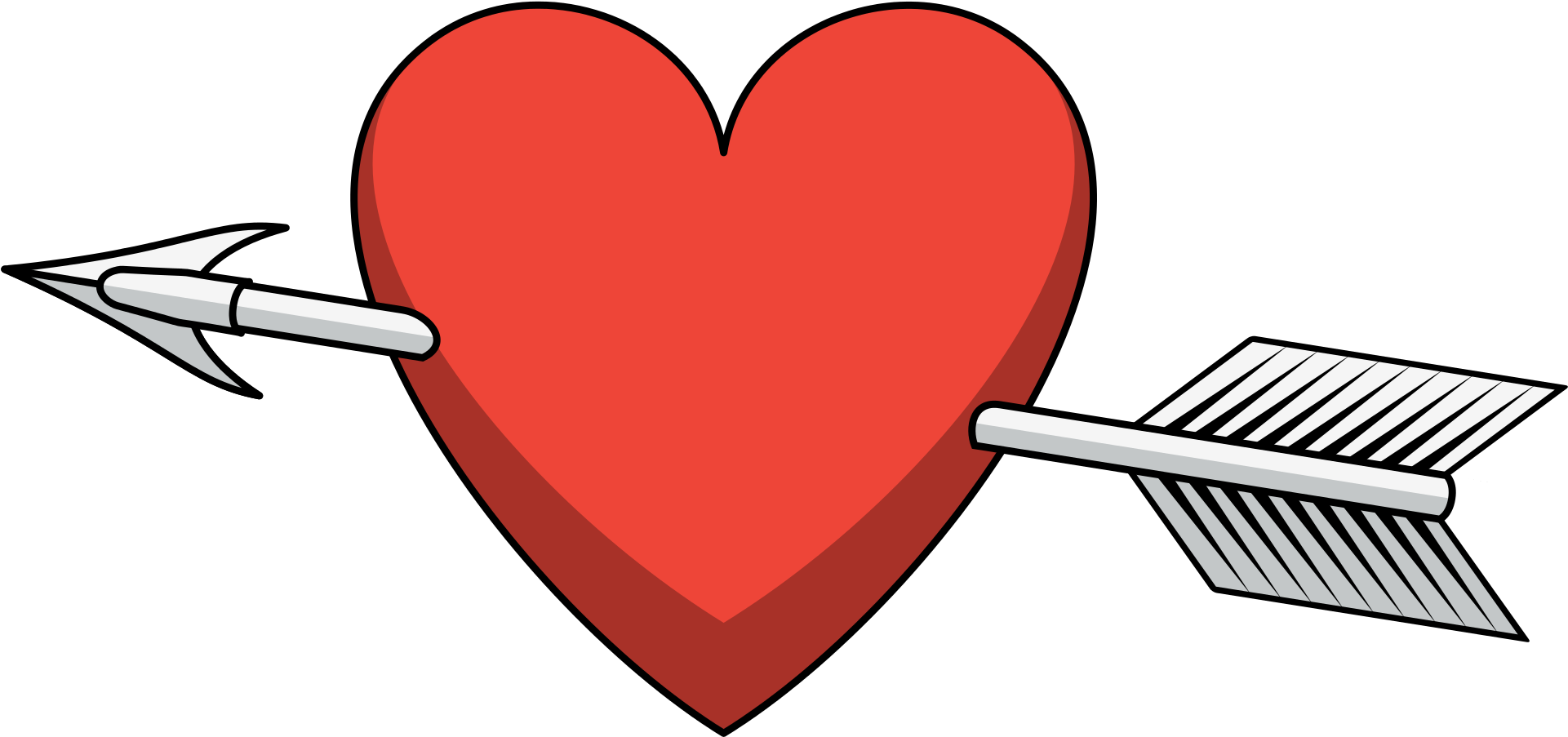 Heart Arrow Red Transparent PNG Image