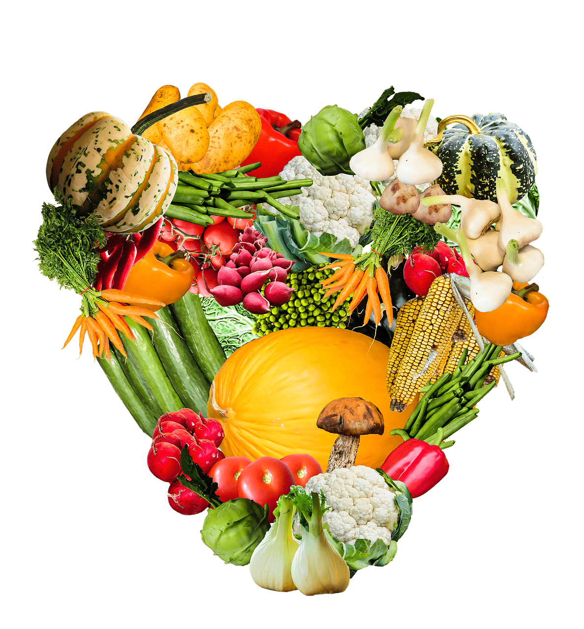 Heart Vegetables Transparent PNG Image