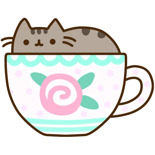 Cup Kitten Pusheen Line Cat Transparent PNG Image