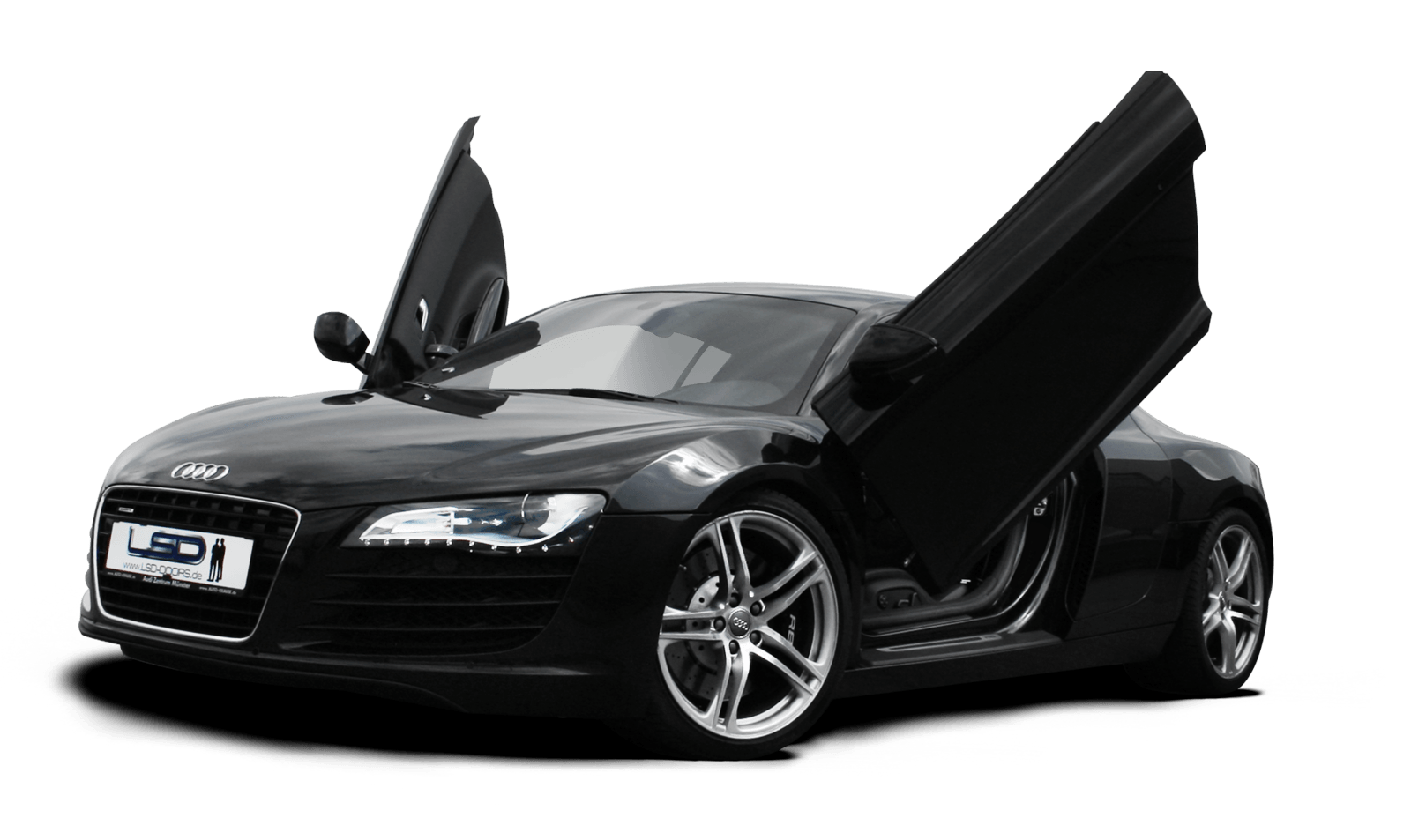 Black R8 Audi Car Transparent PNG Image