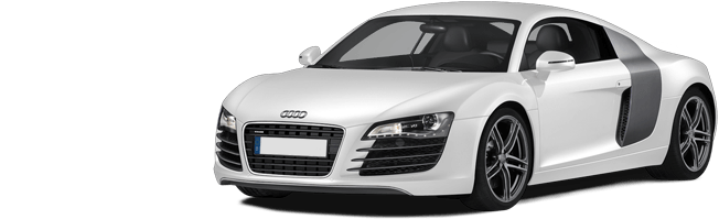 White Audi R8 Transparent PNG Image