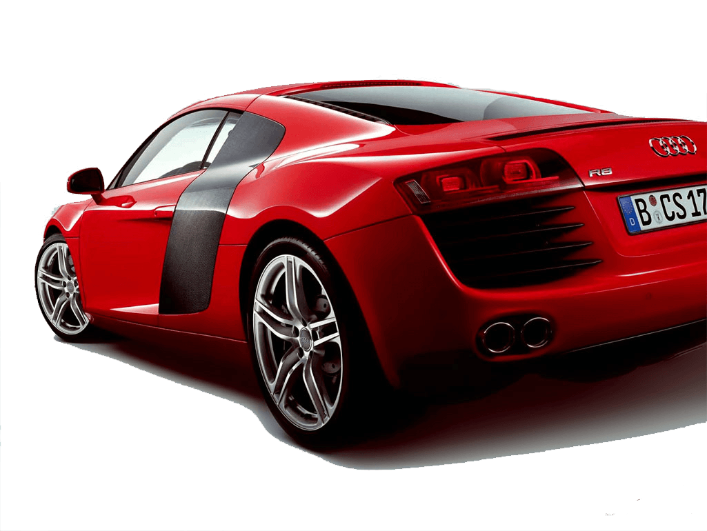 Red R8 Audi Car Transparent PNG Image