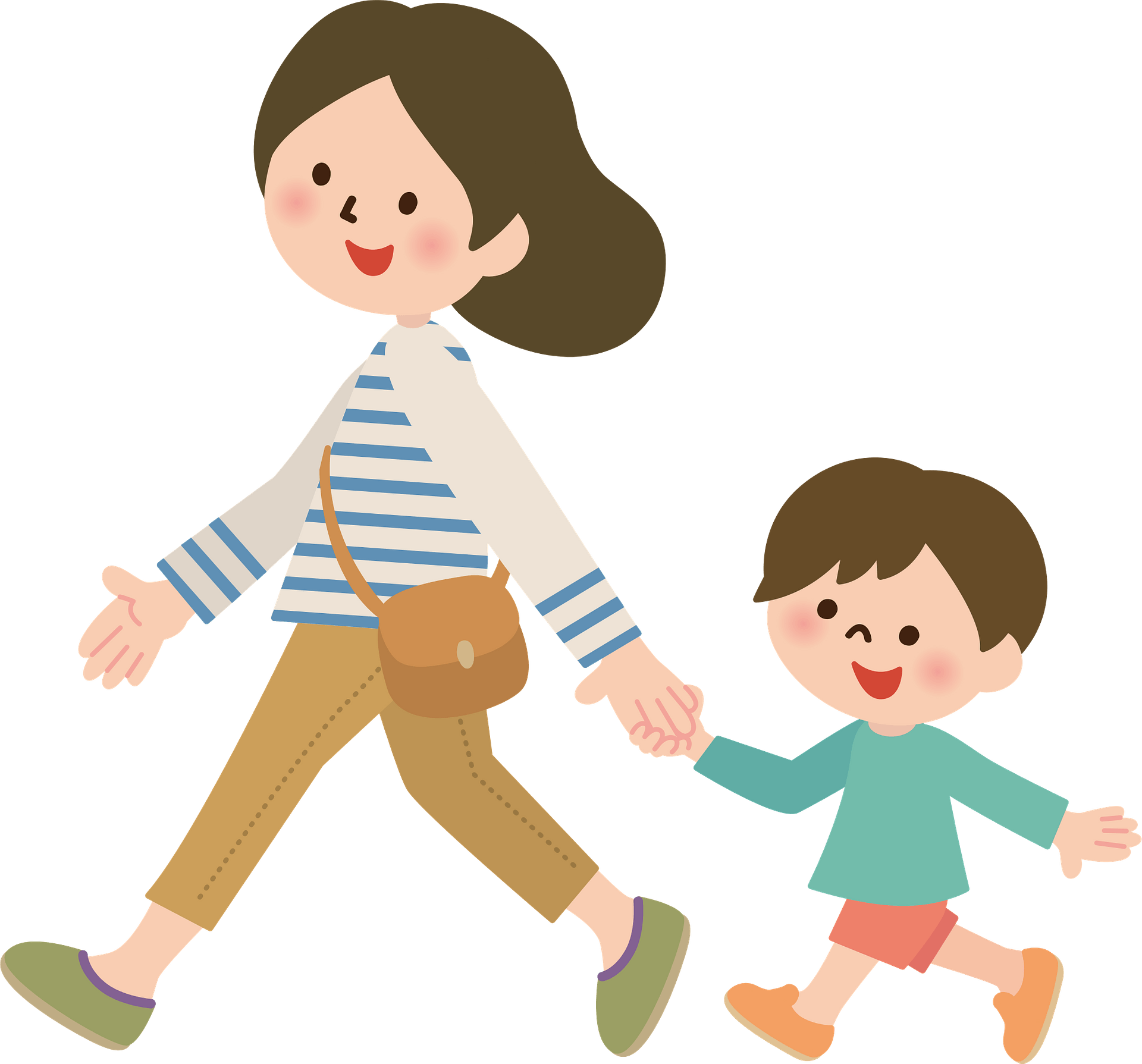 Vector Mother Baby With Happy Transparent PNG Image