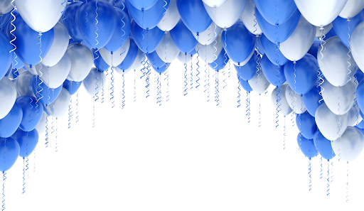 Blue Balloon Decorated Transparent PNG Image