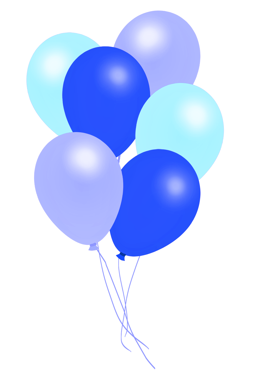 Blue Balloon Bunch Transparent PNG Image