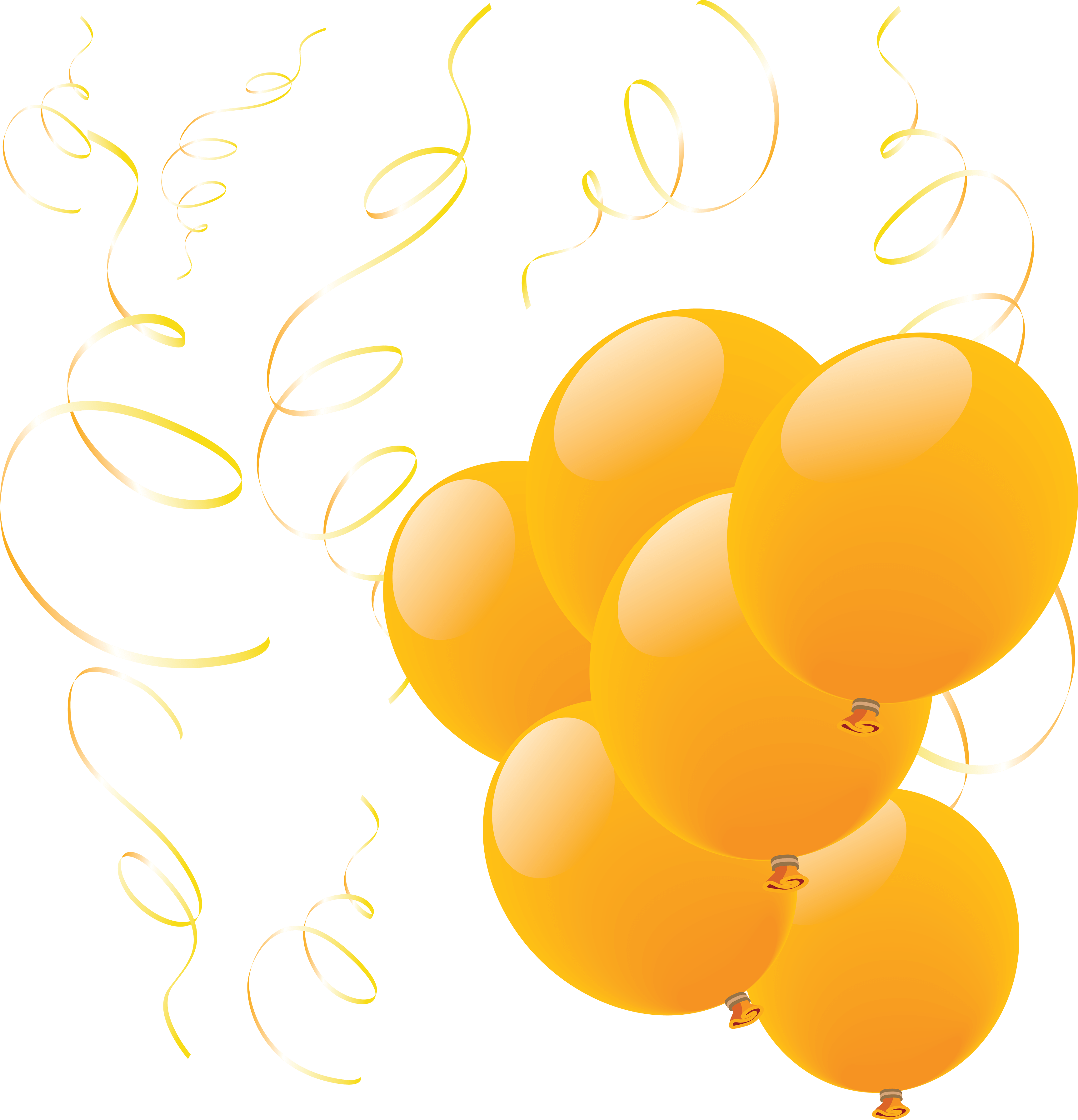 Yellow Balloons Transparent PNG Image