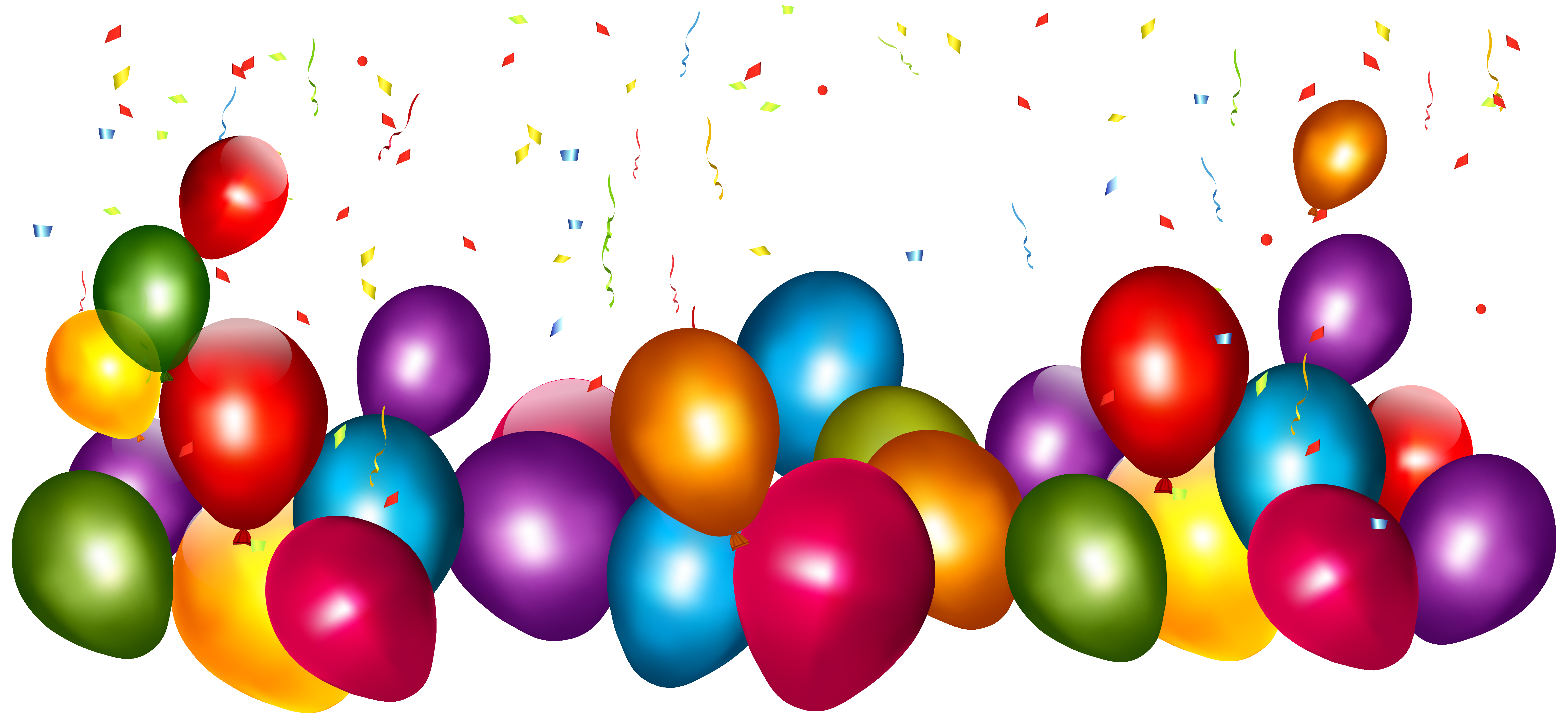 Colorful Balloons Balloon Confetti With Transparent PNG Image