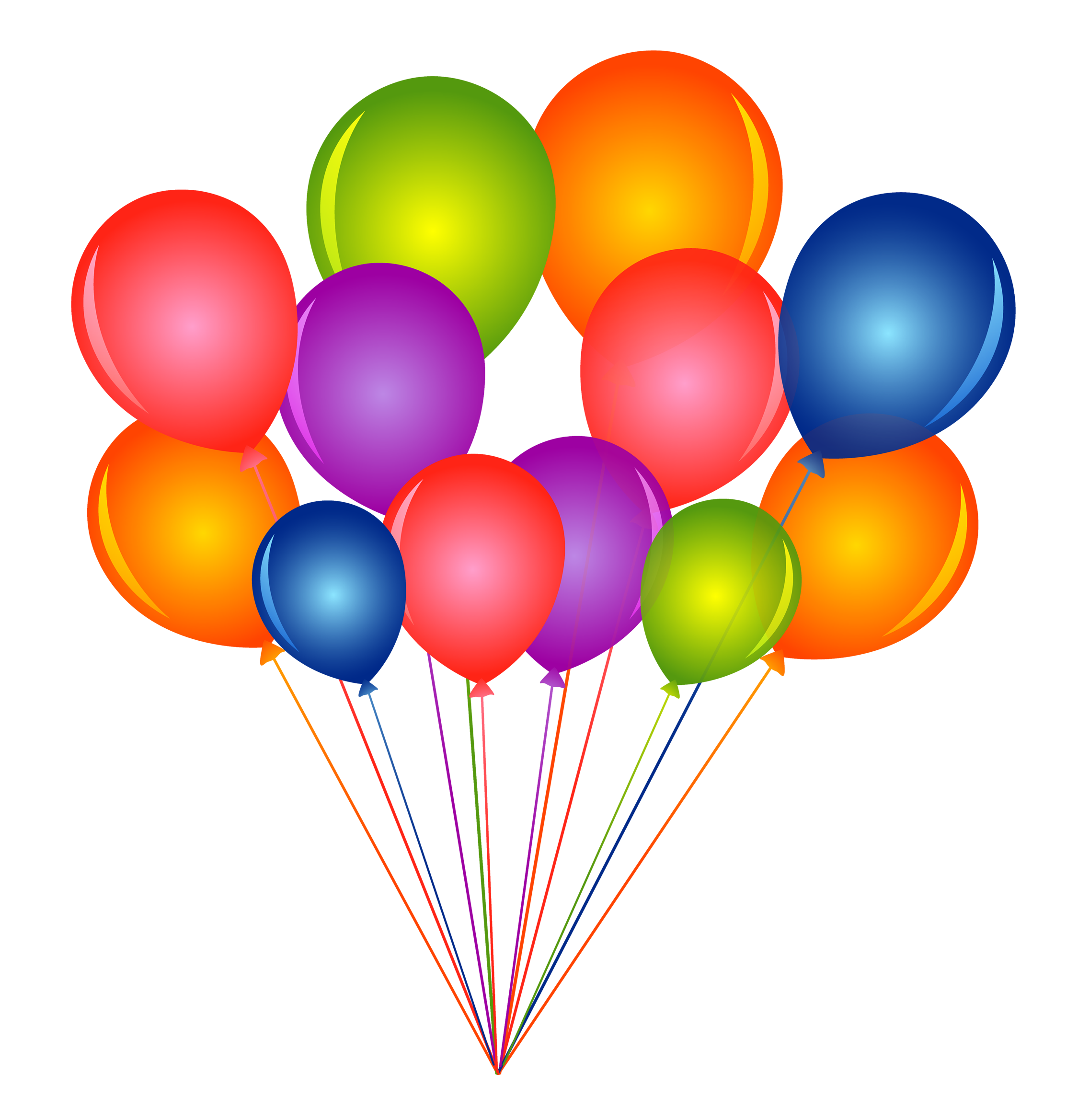 Of Balloons Colorful Bunch Transparent PNG Image