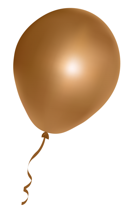 Golden Balloon Brown Transparent PNG Image