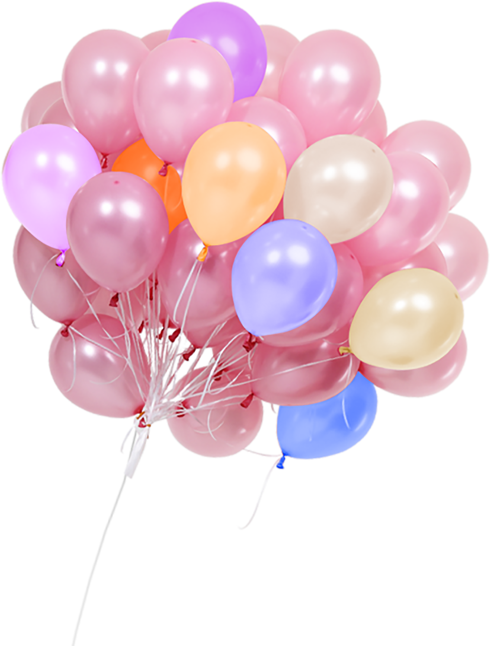 Pink Of Balloons Bunch Transparent PNG Image