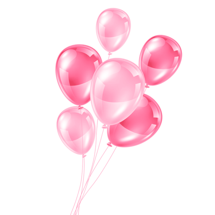 Pink Of Balloons Bunch Transparent PNG Image
