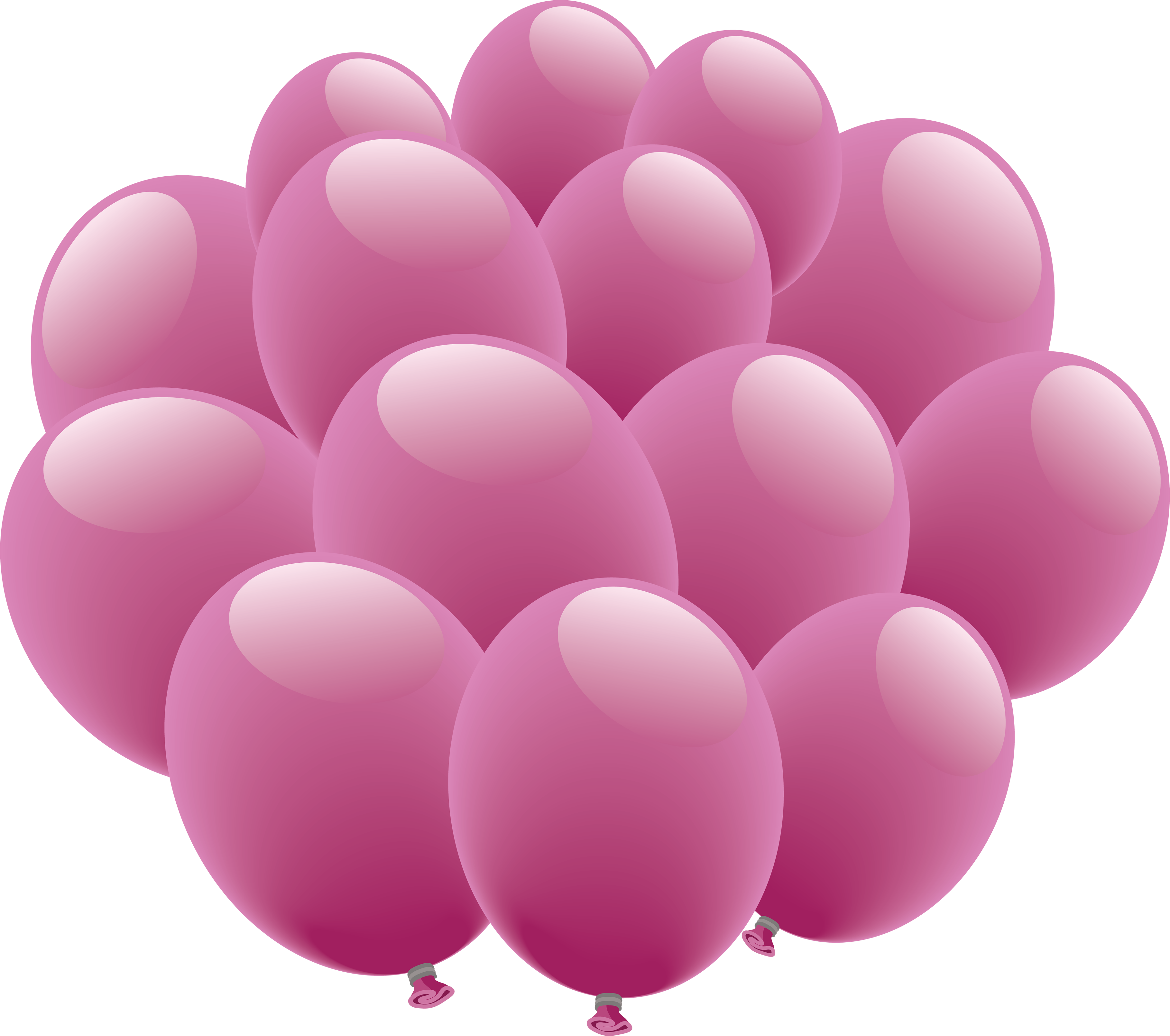 Pink Of Balloons Bunch Transparent PNG Image