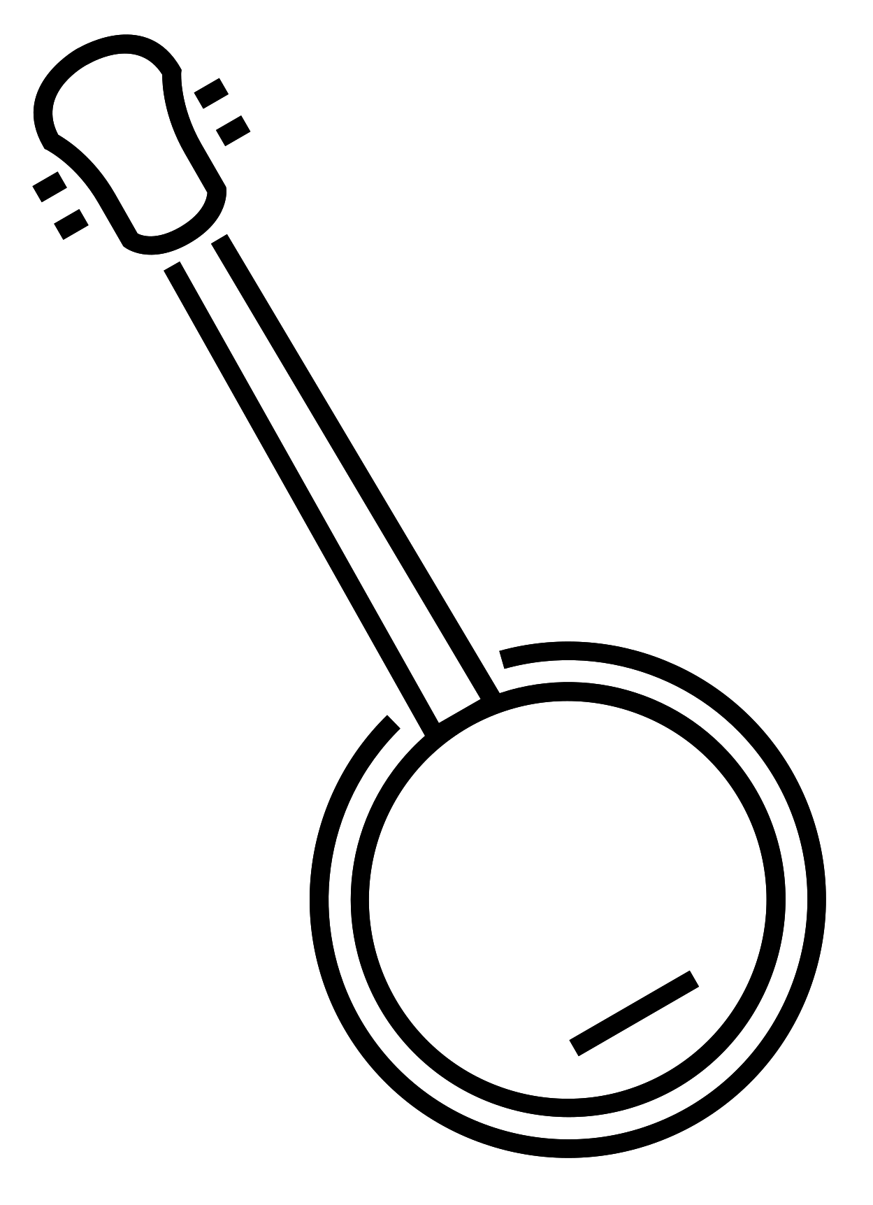 Mandolin Banjo Black Transparent PNG Image