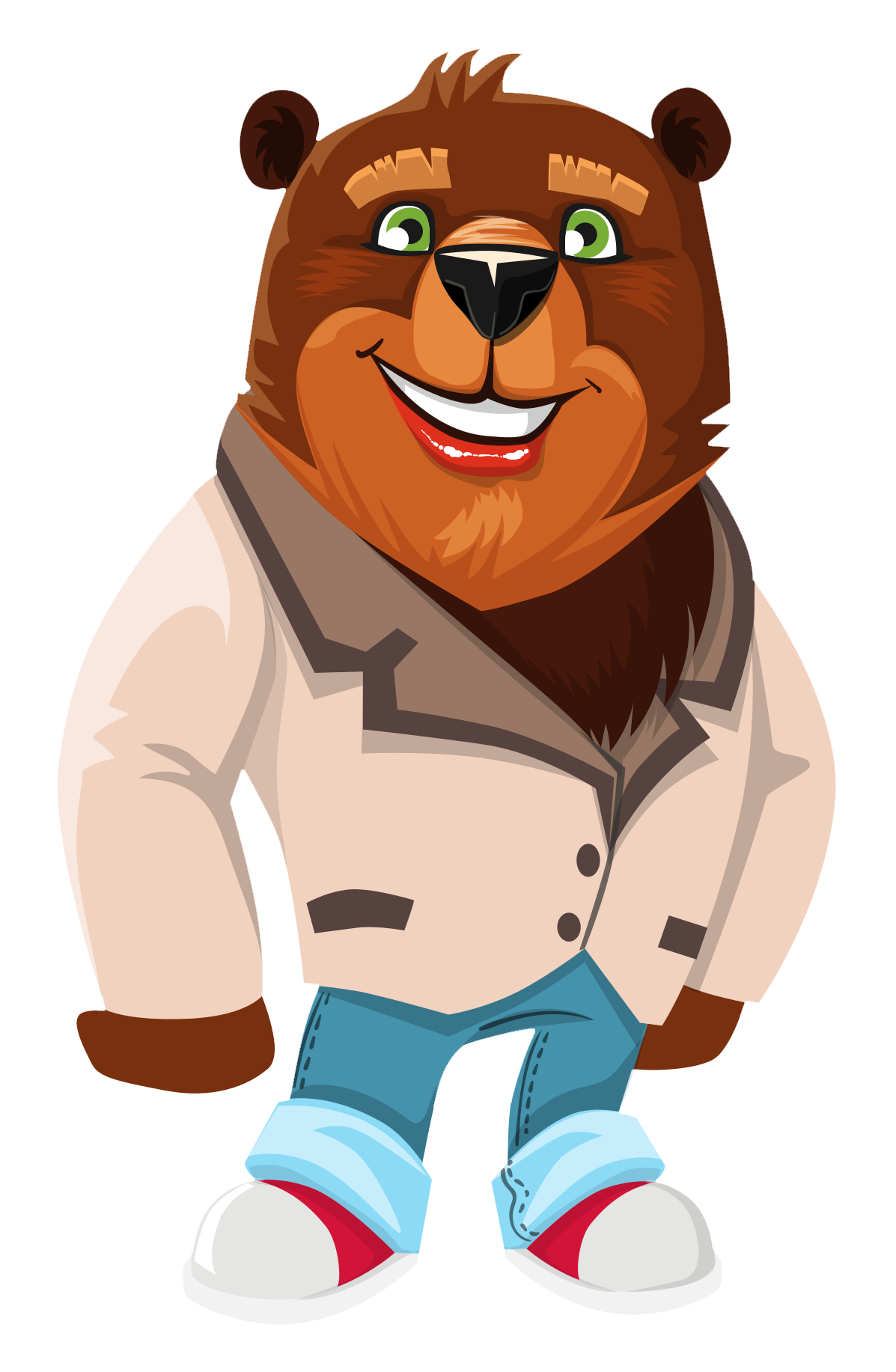 Smiling Vector Bear Transparent PNG Image