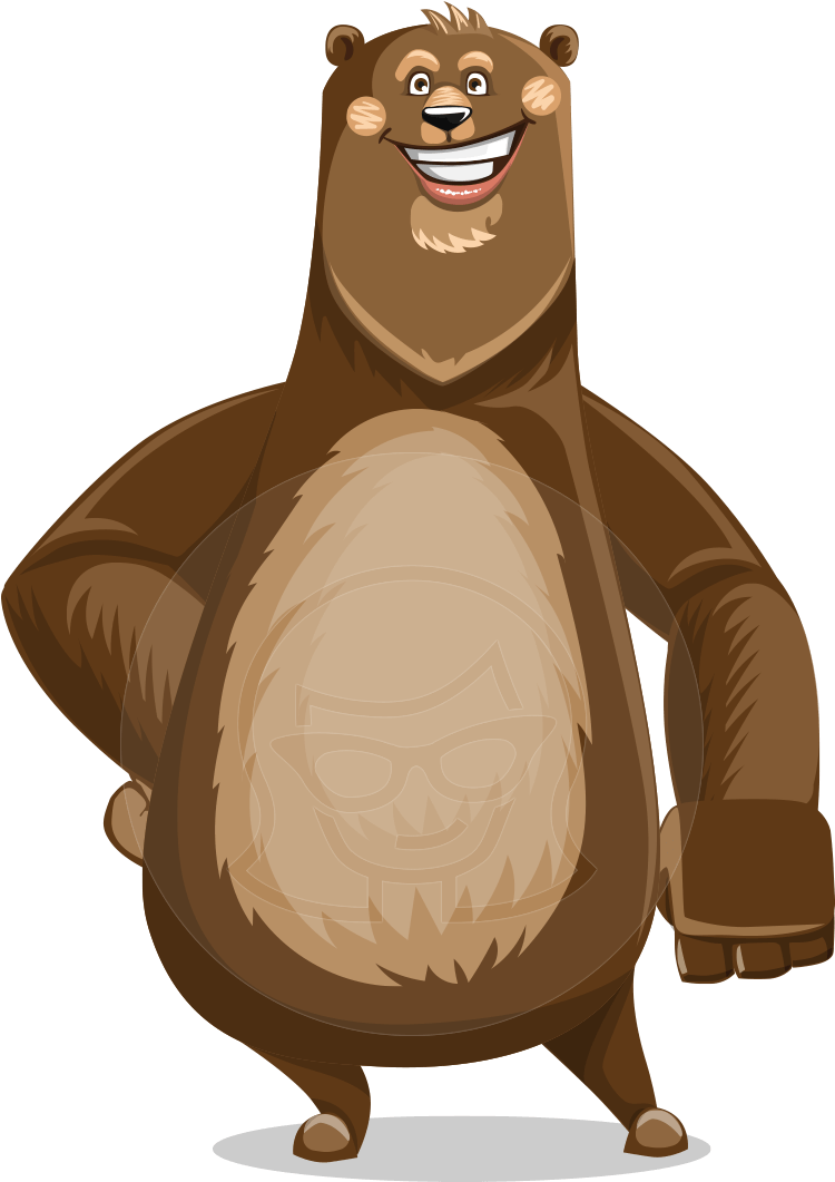 Smiling Vector Bear Transparent PNG Image