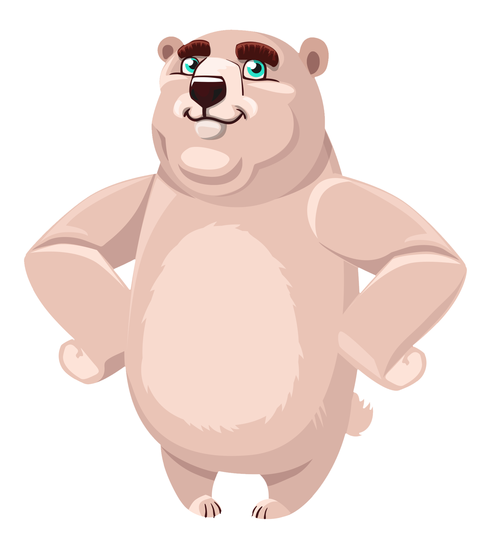 White Vector Bear File Transparent PNG Image