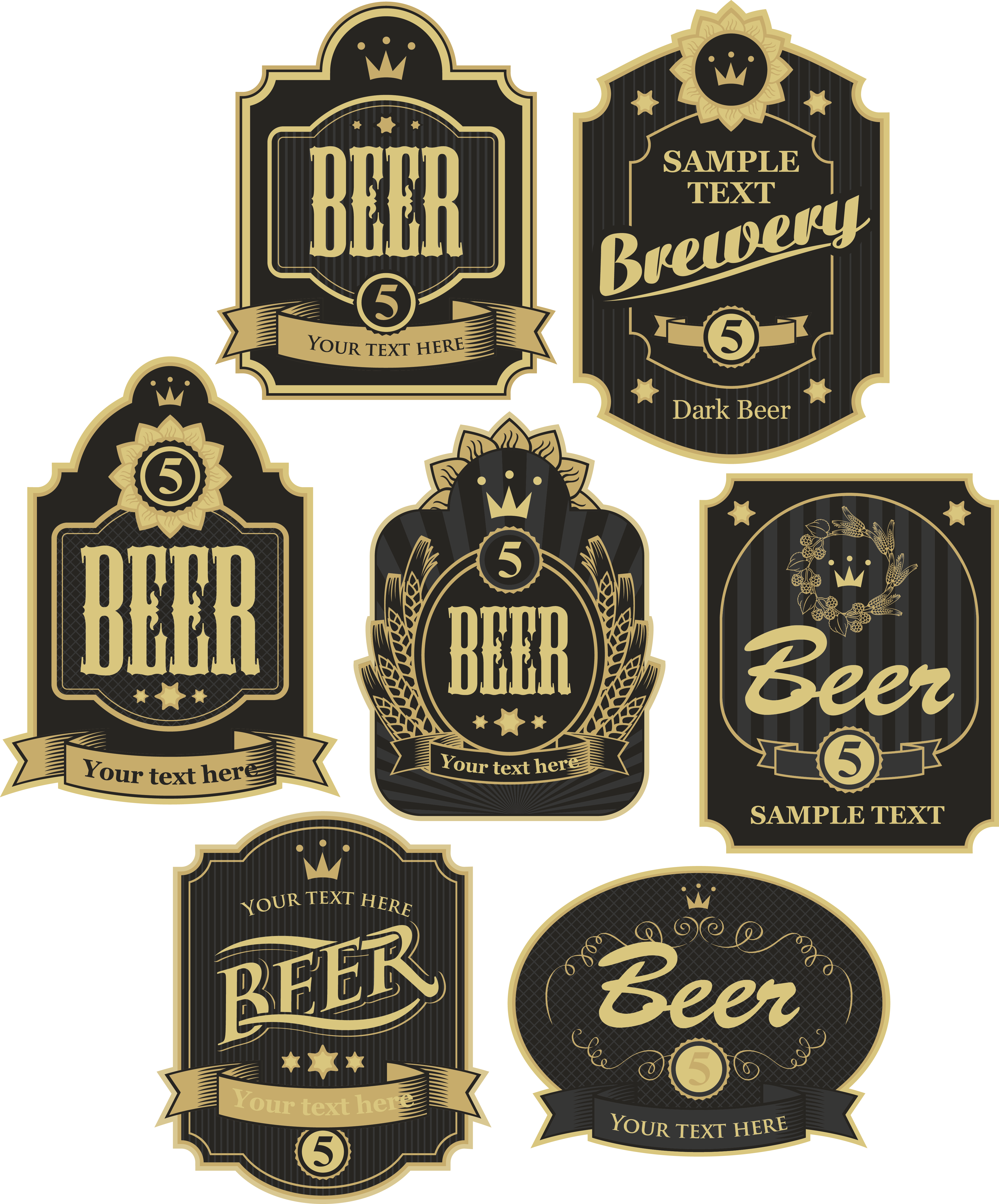 Vintage Beer Icon Sticker Label Transparent PNG Image