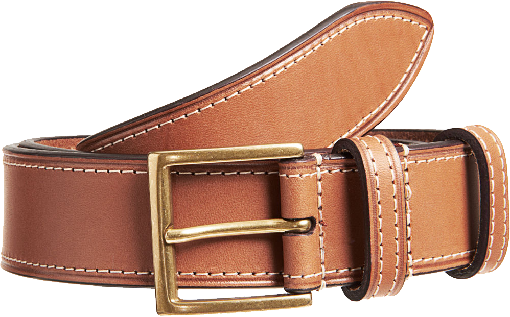 Leather Wide Belt Brown Transparent PNG Image