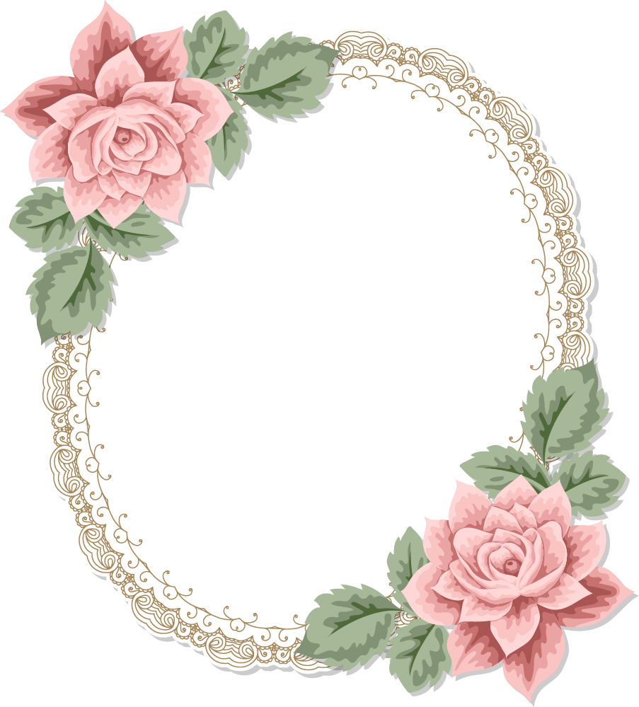 European-Style Flower Border Transparent PNG Image