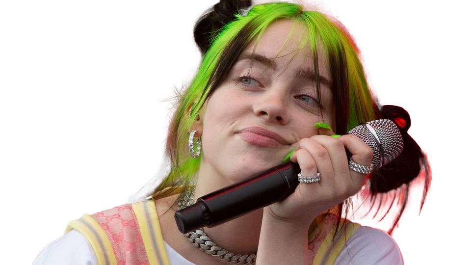 Hair Eilish Green Billie Transparent PNG Image