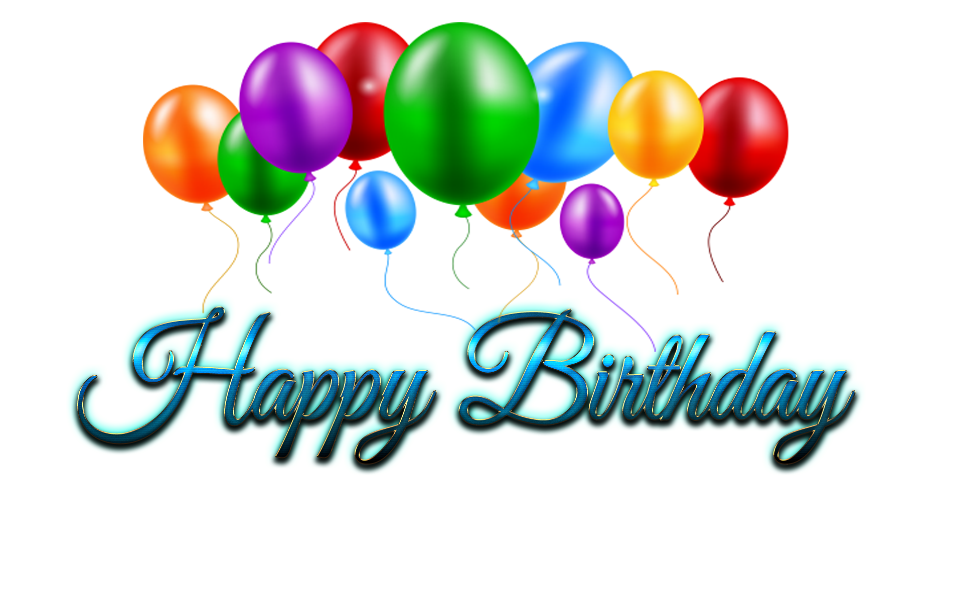 Text Birthday Balloons Transparent PNG Image