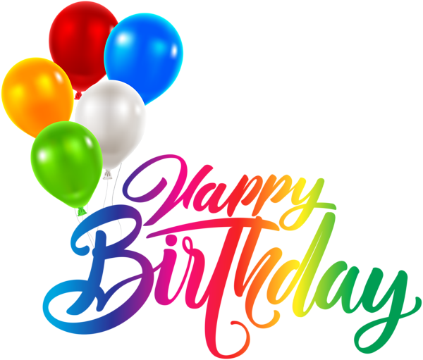 Text Birthday Balloons Transparent PNG Image