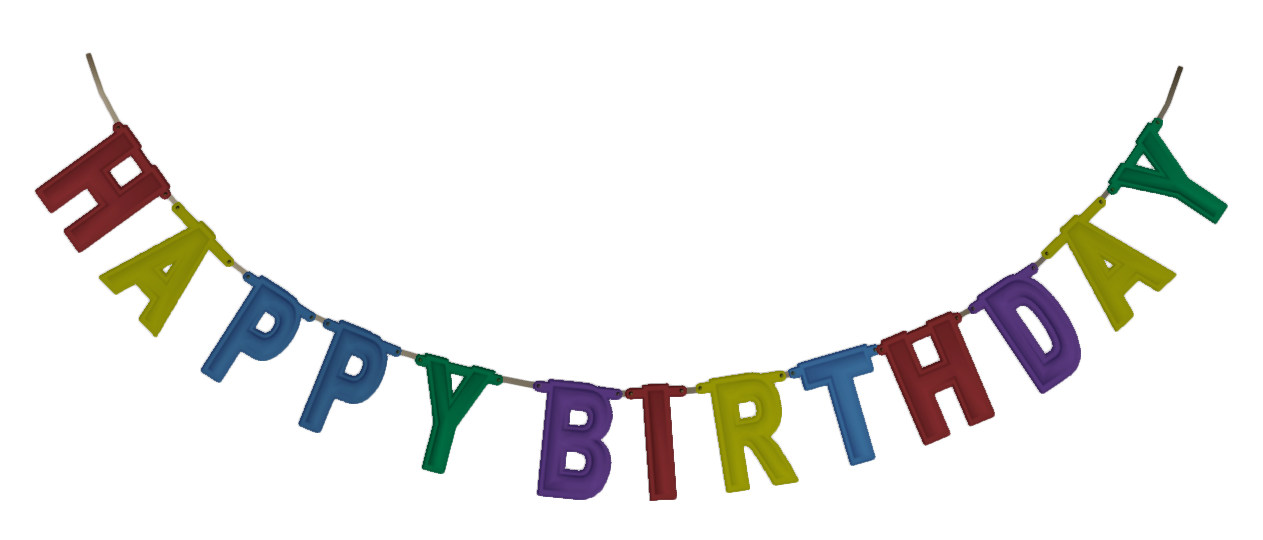 Text Birthday Hanging Transparent PNG Image