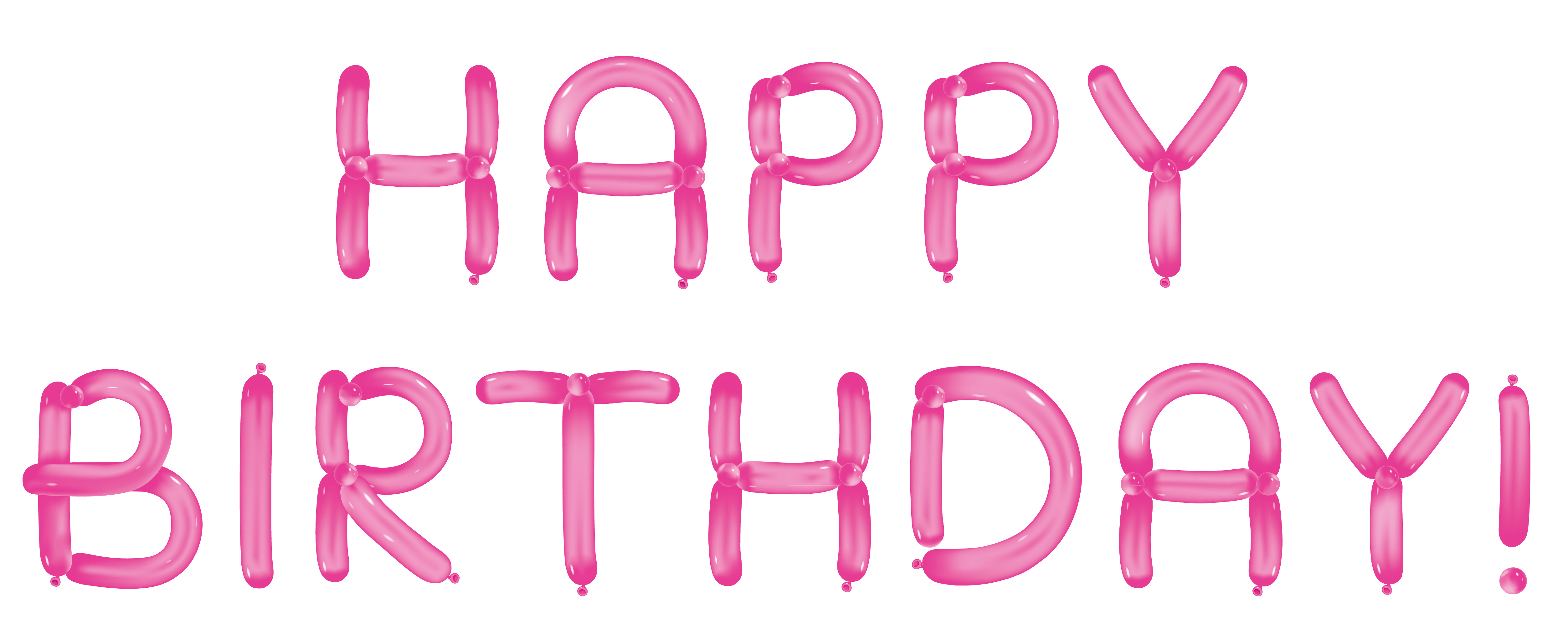 Pink Text Birthday Happy Transparent PNG Image