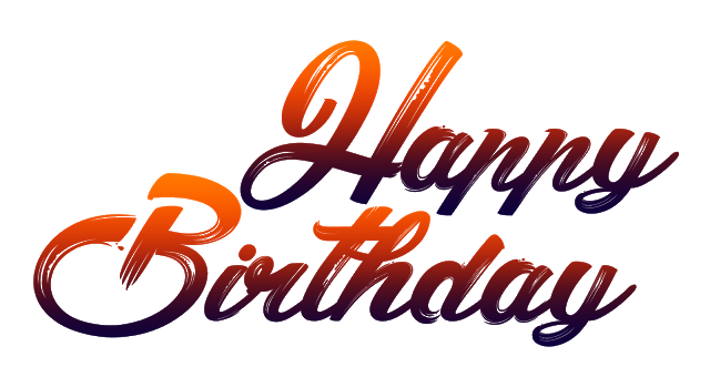 Gradient Text Birthday Font Transparent PNG Image