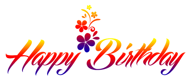 Text Birthday Colorful Transparent PNG Image