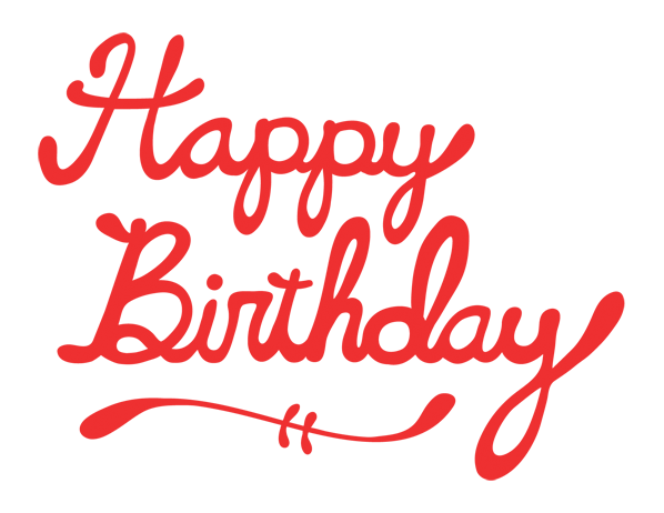 Text Birthday Red Transparent PNG Image