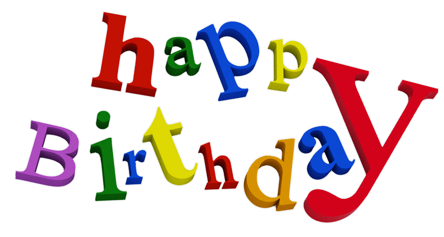 Text Birthday Colorful Happy Transparent PNG Image