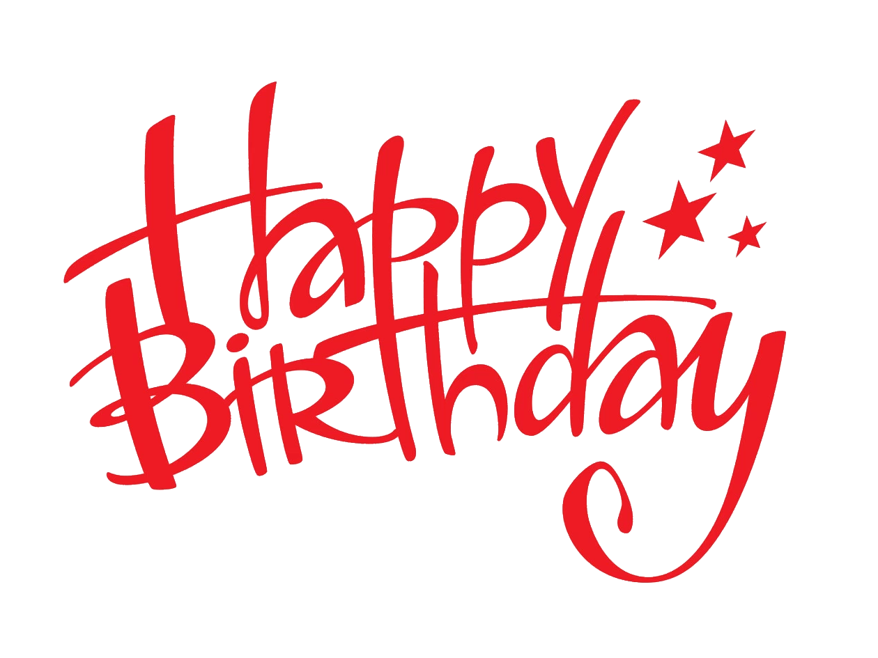 Text Birthday Red Transparent PNG Image