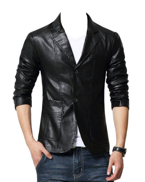 Leather Blazer Transparent PNG Image