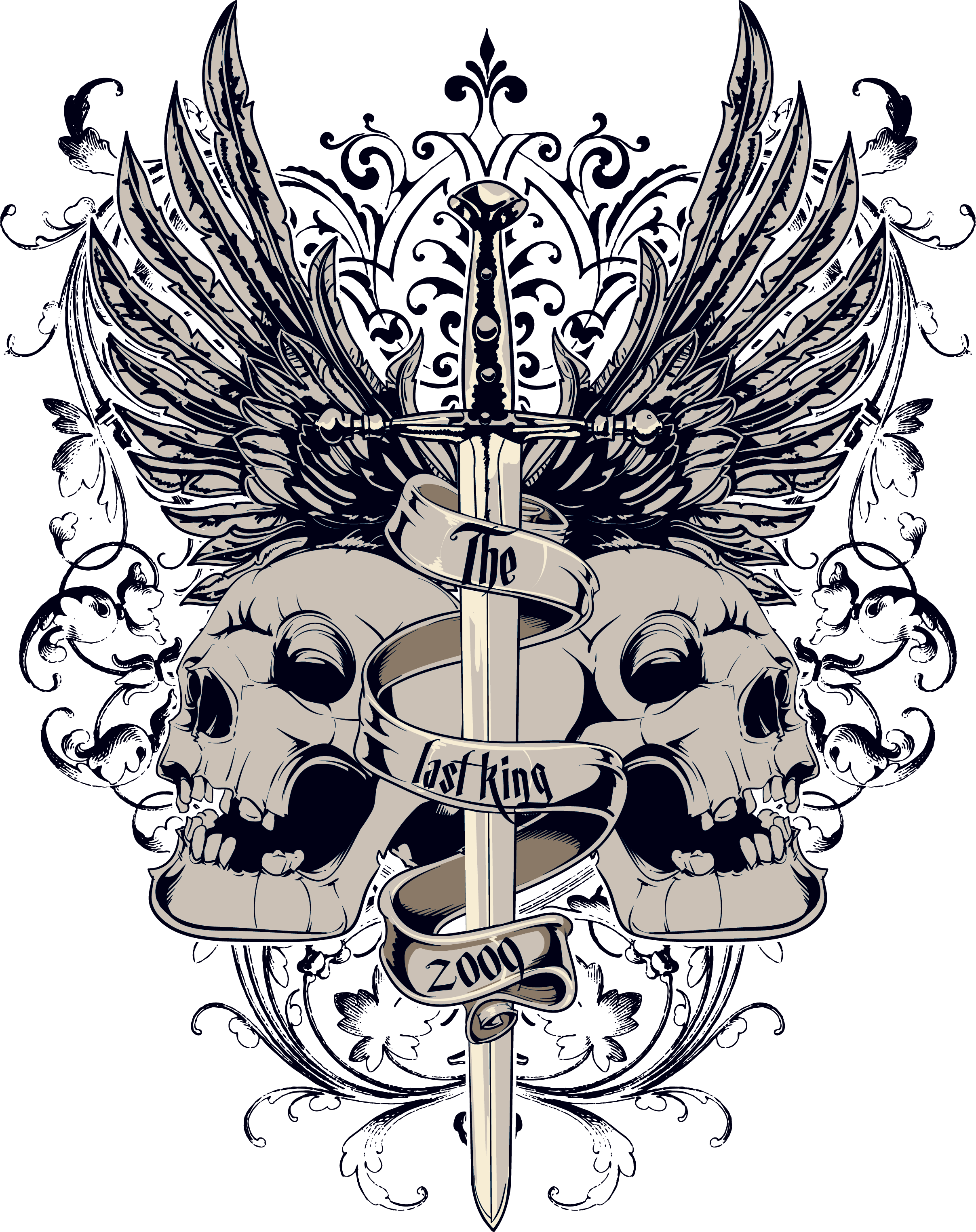 T-Shirt And Skull Sword Transparent PNG Image