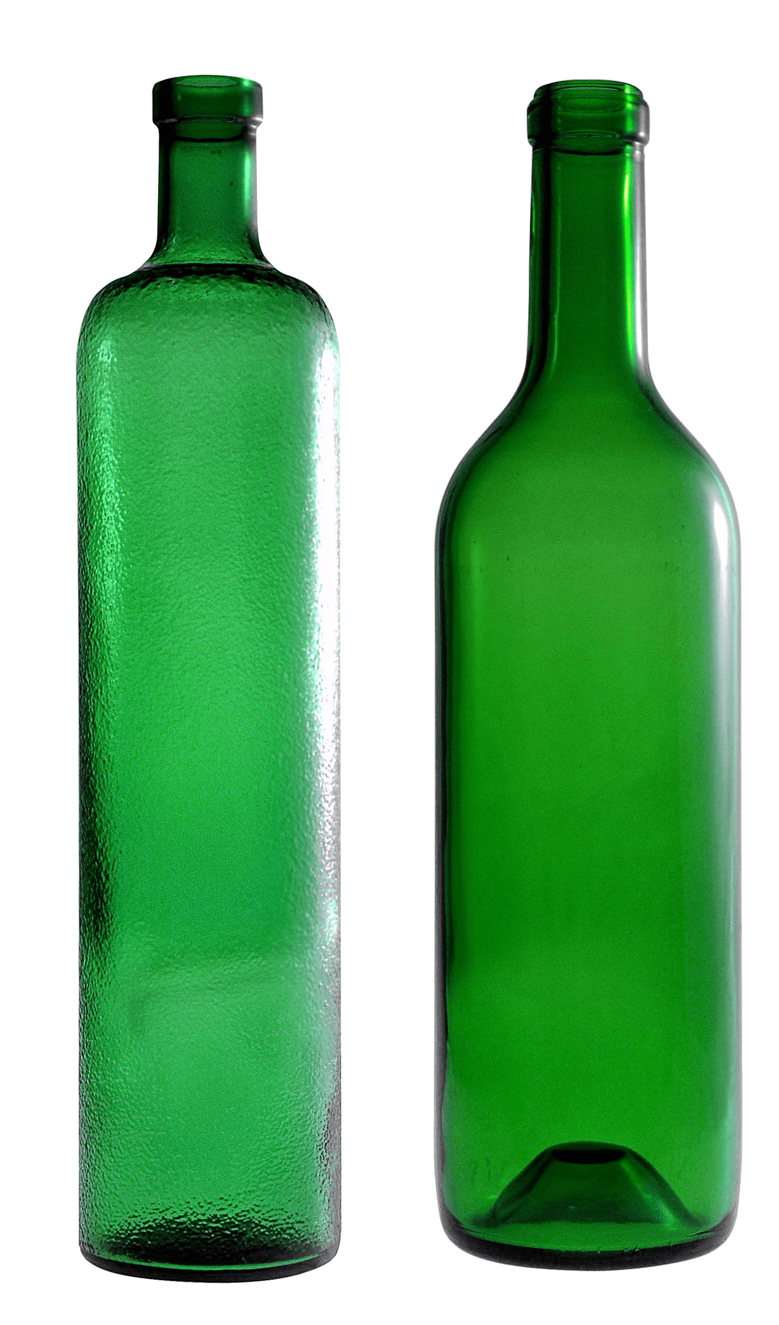 Empty Green Glass Bottle Transparent PNG Image